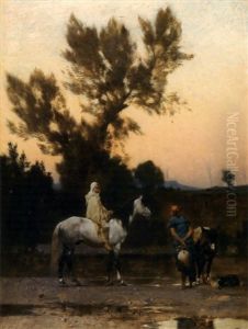 Au Bord De L'oued, Le Soir by Gustave Achille Guillaumet