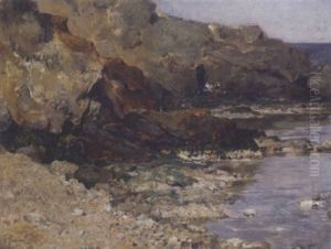 Lavandieres Sur La Cote Algerienne by Gustave Achille Guillaumet