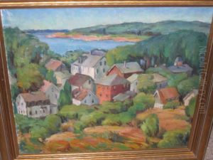Sunny Coastal Village by Jessie E. Baker