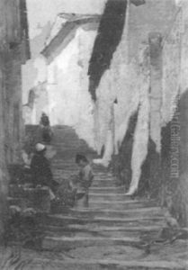 Woman On Steps