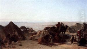 Travellers At Rest by Gustave Achille Guillaumet