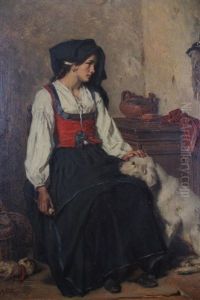 Woman With Dog by Alexandre Marie Guillaumin