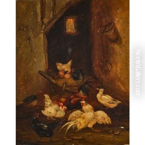 Im Huhnerhof by Jean Baptiste Antoine Guillemet