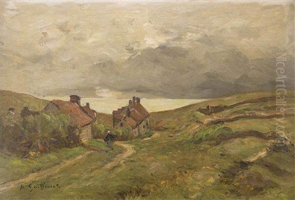 Franzosische Kustenlandschaft Mit Hausern - view 1