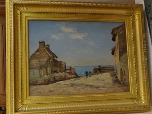 Village En Bretagne by Jean Baptiste Antoine Guillemet