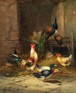 Federvieh Im Stall by Jean Baptiste Antoine Guillemet
