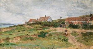 Paysanne Sur Le Bord Du Chemin Devant Un Hameau by Jean Baptiste Antoine Guillemet