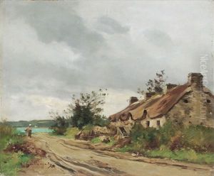 Landschaft In Der Normandie by Jean Baptiste Antoine Guillemet
