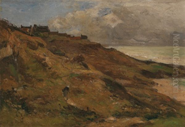 Kustenlandschaft Im Pas-de-calais Mit Einem Hochgelegenen Dorf (equihen?) - view 1