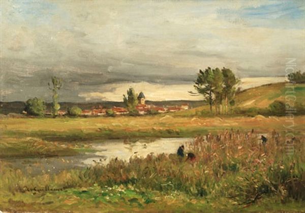 Landschaft Mit Kirche Und Fluss - view 1
