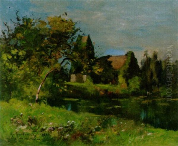 Landschaft Mit See Und Kirche - view 1