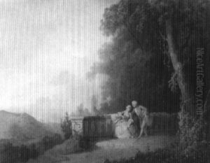 Courting Scene by Jean Baptiste Antoine Guillemet