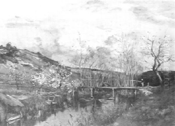 Le Pont De Bois Sur La Riviere - view 1