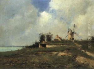 Coastal Landscape With Windmill by Jean Baptiste Antoine Guillemet