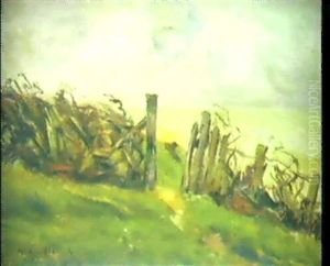Kustenlandschaft Mit Verwittertem Zaun