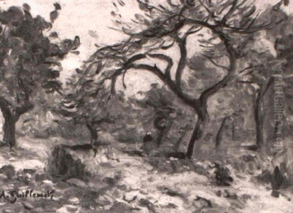 Figure In A Forest Clearing - view 1