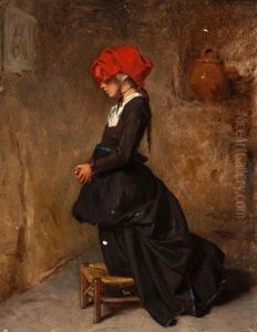 The Praying Peasant Girl by Alexandre Marie Guillemin