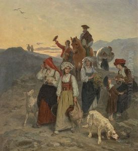 Ruckkehr Von Der Feldarbeit by Alexandre Marie Guillemin