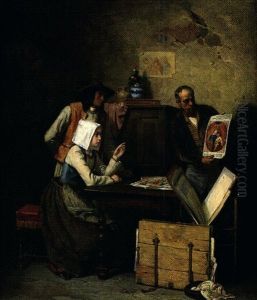 Le Marchand D'estampes Ou Le Marchand D'images by Alexandre Marie Guillemin