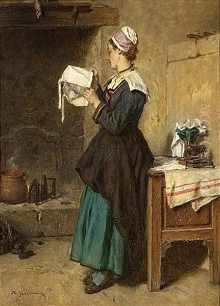 A Lady Ironing - view 1
