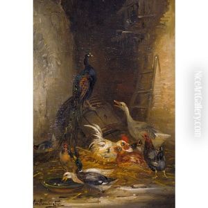 Huhnerhof Mit Enten Und Pfau