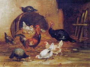Coq Defendant Ses Poussins D'un Dindon thumbnail