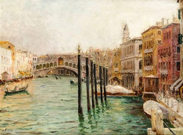 Ansicht Von Venedig Mit Blick Auf Den Canal Grande Mit Der Rialto-brucke - view 1