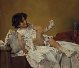 Madchen Beim Socken Anziehen by Franz Paul Maria Guillery