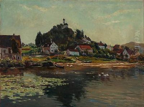Summer Day On A River Bank In Germany - view 1