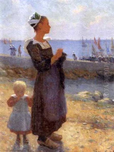 Jeune Bretonne Et Sa Fille - view 1