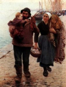 A Fisherman And His Family by Alfred Guillou
