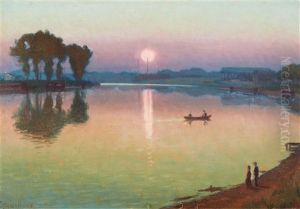 Abenddammerung An Einem See Abenddammerung An Einem See
