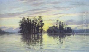 Coucher Du Soleil A Herblay by Charles Victor Guilloux