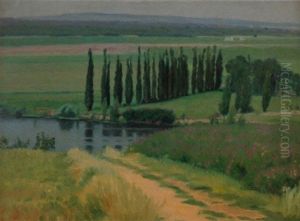 Etang Et Haie De Peupliers