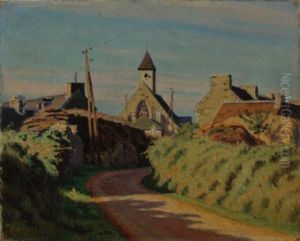 Chemin A L'entree D'un Village Breton by Charles Victor Guilloux