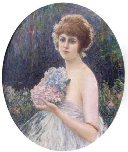 Jeune Fille Aux Fleurs by Henri Guinier
