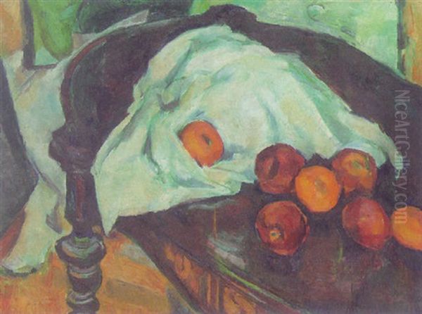 Still Life With Apples And A White Cloth - view 1