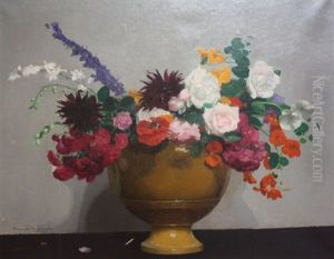 Bouquet Dans Une Vasque