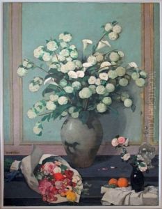 Nature Morte Aux Fleurs Dans Un Interieur