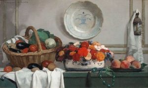 Nature Morte Aux Fleurs Et Aux Fruits by Lucien Victor Guirand De Scevola