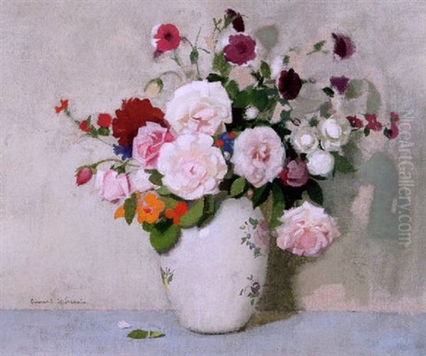 Gemengd Boeket Met Rozen In Een Vaas - view 1