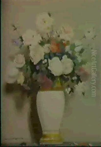 Nature Morte Aux Fleurs Rouges Et Roses - view 1