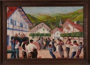 Fandango Ou Fete De Village A Espelette by Maurice Guiraud-Riviere