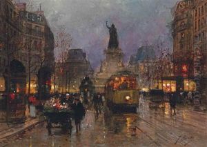 A Flower Seller In The Place De La Republique, Paris by Fausto Guisto