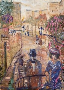 Walk In The Old Italian Town (street In Italian Small Town) by Lajos Gulacsy