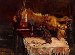 Still-life With Playing Cards by Lajos Gulacsy