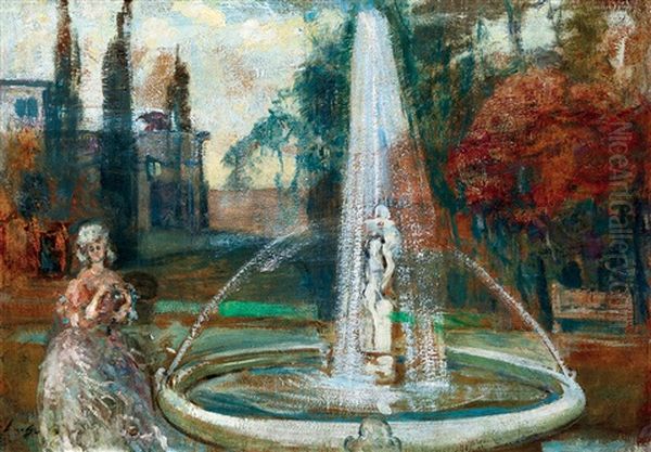 Romantic Landscape With Woman (in The Garden) - view 1