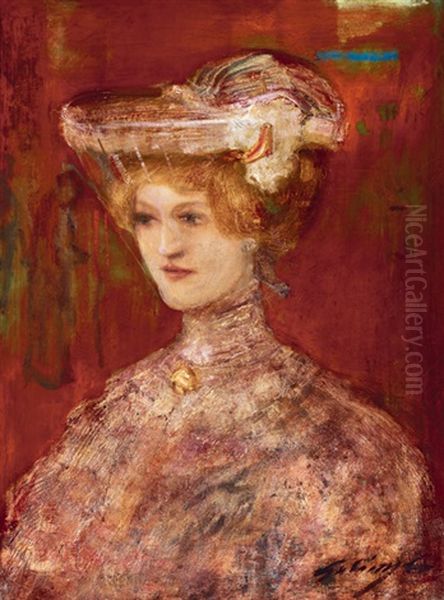 Woman With Veil (woman In A Hat With Veil) - view 1