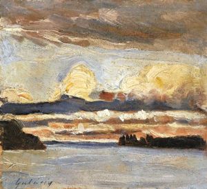 Islands With Storm Clouds by Lajos Gulacsy