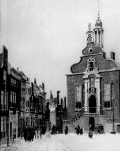 A Townscene In Winter by Franciscus Lodewijk Van Gulik